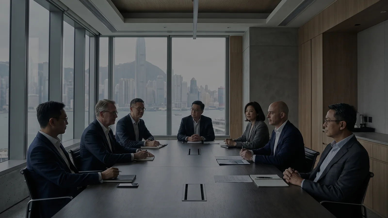 Senior executives in a Hong Kong boardroom