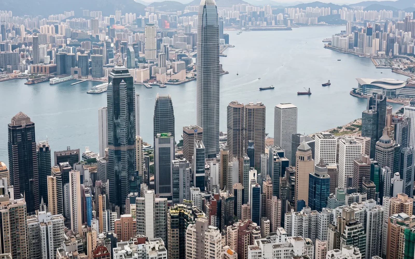 The Hong Kong skyline in clear daytime light